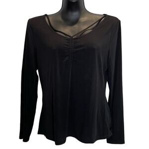 The General Good Black Long Sleeve Shirt with Cinched Bust - Size Large